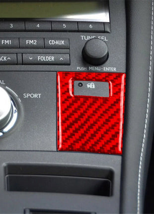 Red Carbon Fiber Interior Car Lock Button Cover Trim For Lexus CT200h 2011-2017