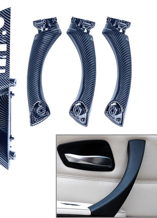 For BMW 3 E90 E91 05-12 Carbon Fiber Inner Door Pull Handle Panel Trim Cover