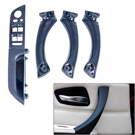 For BMW 3 E90 E91 05-12 Carbon Fiber Inner Door Pull Handle Panel Trim Cover
