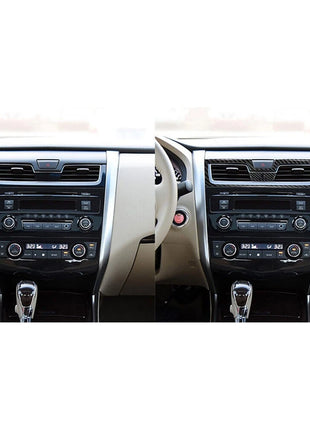 Carbon Fiber Front Warning Light Frame Cover Trim For Nissan Altima 2013-2015