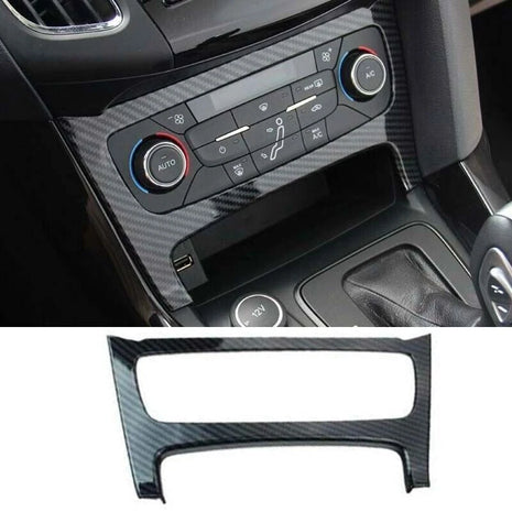 2012-2018 1PCS Central Console AC Switch Panel Trim For Ford Focus Carbon Fiber