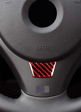 For Bmw 3 Series E90 E92 2005-12 Red Carbon Fiber Interior Steering Wheel Cover