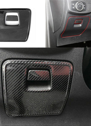 Cover Trim Steel Carbon Front Storage Box Handle 2019-2020 For Ford Focus ST RS
