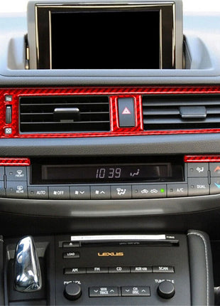 4x Red Carbon Fiber Center Air Vent Outlet Cover Trim For Lexus CT200h 2011-2017