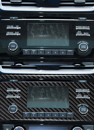 Carbon Fiber Center Console CD Panel Cover Trim For Nissan Altima 2013-2015 TypA