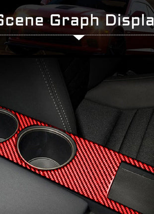 Red Carbon Fiber Watercup Panel Trim Cover For Lexus IS250 IS350 2014-2018