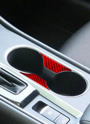 Red Carbon Fiber Water Cup Holder Inner Cover Trim For Nissan Altima 2019-2022