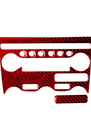 Red Cd Radio A/c Button Frame Cover Trim Carbon Fiber For Nissan 370z 2009-2020