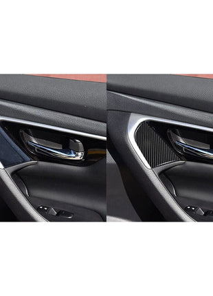 Carbon Fiber Rearview Mirror Button Cover Trim For Nissan Altima 2013-2015
