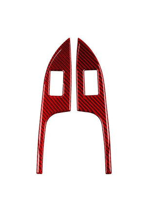 4X Red Carbon Fiber Window Switch Lift Panel Cover Trim For Lexus CT200h 2011-17