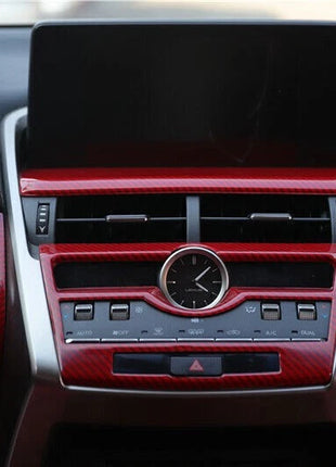 Console AC Button Control Frame For Lexus NX200t 300h 2015-2021 Red Carbon Fiber