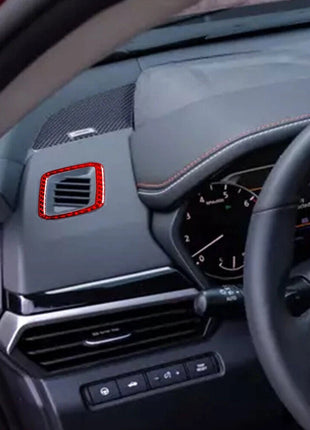 Red Carbon Fiber Driver Side Defogging Air Outlet Cover For Nissan Altima 19-22