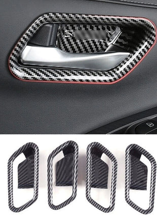 Inner Door Bowl Cover Trim 4x For Nissan Sentra Sylphy 2020-23 Carbon Fiber Look