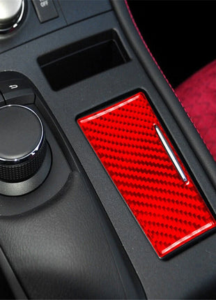 Red Carbon Fiber Interior Ashtray Panel Cover Trim For Lexus CT200h 2011-2017