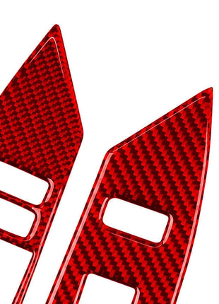 4X Red Carbon Fiber Window Switch Lift Panel Cover Trim For Lexus CT200h 2011-17