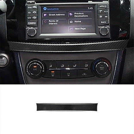 Carbon Fiber Center Console Middle Cover Trim Strip For Nissan Sentra 2013-2019