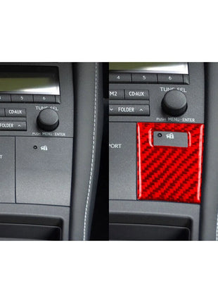 Red Carbon Fiber Interior Car Lock Button Cover Trim For Lexus CT200h 2011-2017