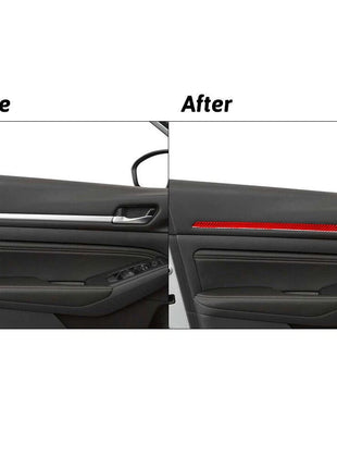 Red Carbon Fiber Front Door Panel Strips Cover Trim For Nissan Altima 2019-2022
