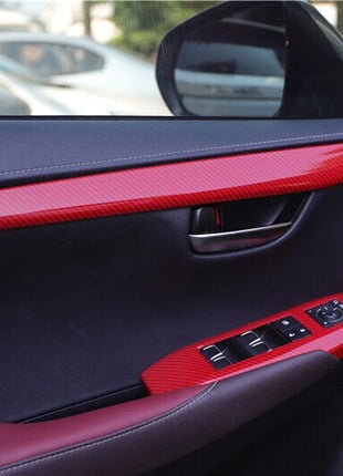 For Lexus NX200t 300h 2015-2021 Red Carbon Fiber