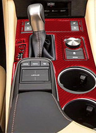 6X Red Carbon Fiber Gear Shift Panel Cover Trim For Lexus RC300 350 200T 2015-20