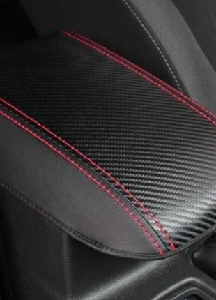 Central Console Leather Armrest Box Cover Carbon Fiber For Ford Focus 2015-2018