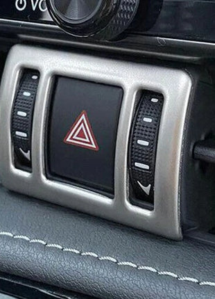 Mergency Light Button Frame Trim 1PCS For Lexus NX250 350 2022-2023 Silver Steel