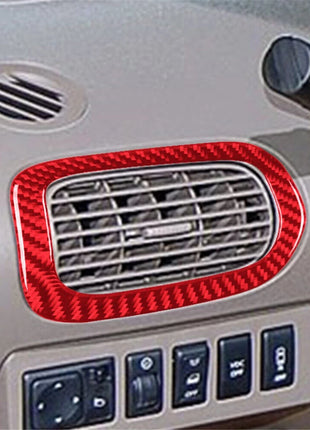 For Nissan Quest 2004-2006 Red 2Pcs Left-right Air Vents Trim Cover Carbon Fiber