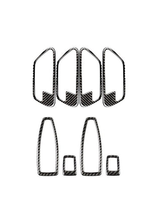 Carbon Fiber Door Handle Bowl Window Lift Trim For Bmw 3 4 Series F30 Gt 2013-19