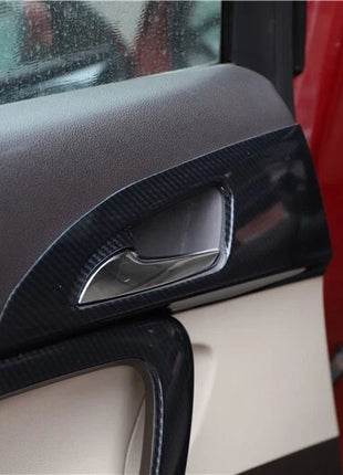 Fit For Buick Regal 2009-2013 Carbon Fiber Inner Door Handle Frame Cover Trim 4*