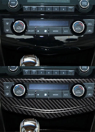 Carbon Fiber Center A/C Console Panel Cover Trim For Nissan Altima 2013-2015