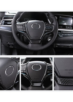 For Lexus ES250 300h 350 19-22 ABS Carbon Fiber Steering Wheel Frame Cover Trim