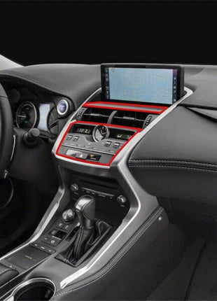 Console AC Button Control Frame For Lexus NX200t 300h 2015-2021 Red Carbon Fiber