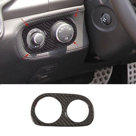 Real Carbon Fiber Innerr Headlight Switch Button Cover For Ferrari 458 2011-2016