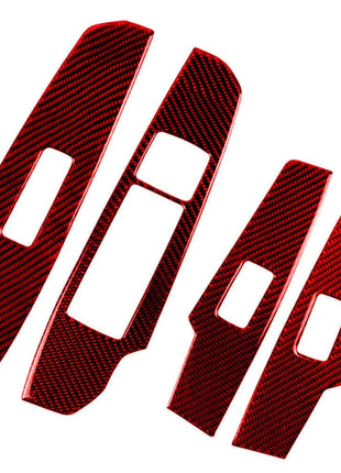 Red Carbon Fiber Window Switch Panel Trim Cover Type B For Lexus IS250 350 14-18