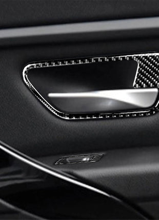 Carbon Fiber Door Handle Bowl Window Lift Trim For Bmw 3 4 Series F30 Gt 2013-19