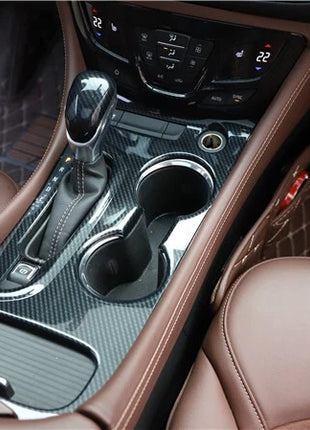 For Buick Envision 2014-2018 Carbon Fiber Gear Shift Water Cup Frame Cover Trim