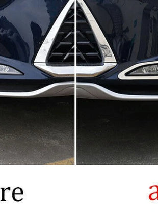 2P Chrome Steel Exterior Front Fog Light Frame Trim For Lexus RX350 450h 2020-22