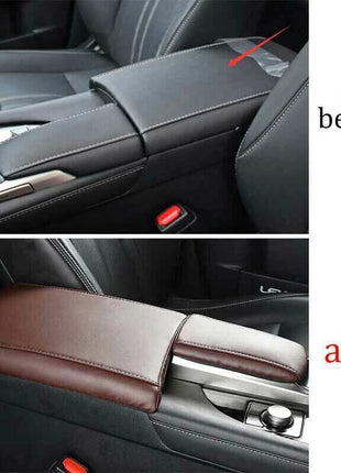 For Lexus Rx350 450h 2016-22 Dark Brown Leather Console Armrest Box Pad Trim