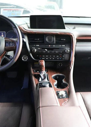 For Lexus RX350 450h 2016-2020 Wood Grain Steering Wheel Button Frame Cover Trim