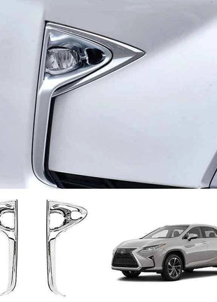 ABS Chrome Exterior Front Fog Light Lamp Strip Trim For Lexus RX350 450h 2016-19