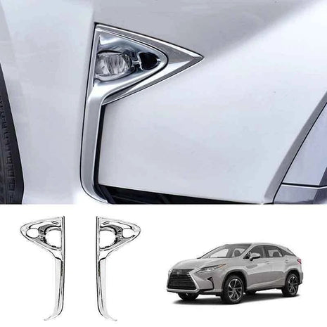 ABS Chrome Exterior Front Fog Light Lamp Strip Trim For Lexus RX350 450h 2016-19