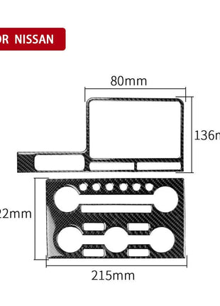 2pcs Carbon Fiber Dashboard Navigation Panel Cover Trim For Nissan Gt-r R35