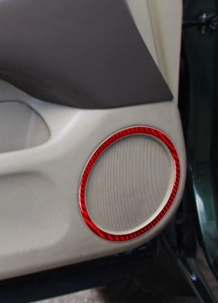 2Pcs Red Carbon Fiber Front Door Speaker Cover Trim For Lexus RX300 1998-2003