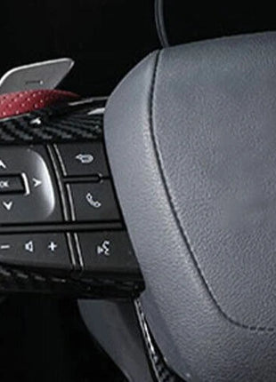 Carbon Fiber Steering Wheel Button Decor Cover Trim For Lexus NX250 350 2022-20