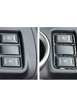 Carbon Fiber Center Control Heating Button Frame Cover Trim For Nissan 370z