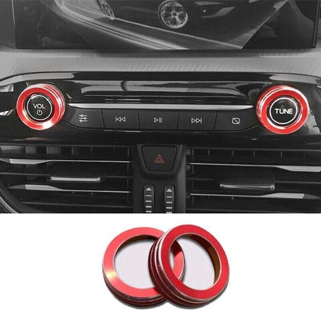 Car Volume Switch Button Cover Ring For Ford Focus ST RS 2019-2020 Aluminum Red