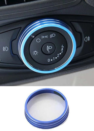 Blue For Ford Focus ST RS 2015-18 Headlight Switch Control Button Trim Aluminum