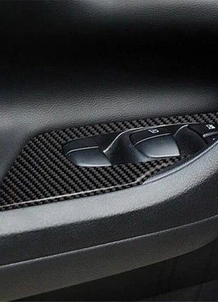 2x Carbon Fiber Front Door Window Lift Cover Trim For Nissan Altima 2013-2015