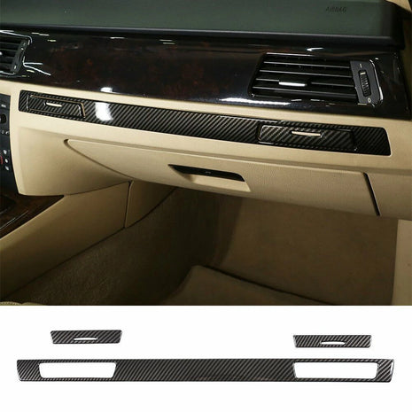 3*carbon Fiber Abs Co-pilot Cup Holder Trim For Bmw 3 Series E90 E92 E93 2005-12