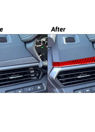 Red Carbon Fiber Driver Side Air Vent Above Cover Trim For Nissan Altima 2019-22